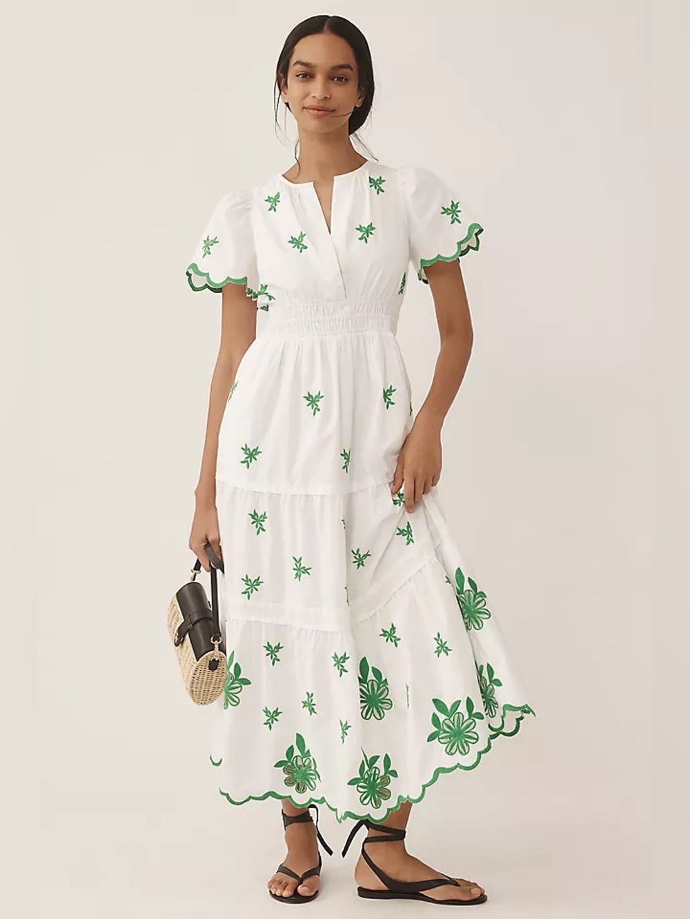 Anthropologie Somerset Maxi Dress Eyelet Edition Green Size XS